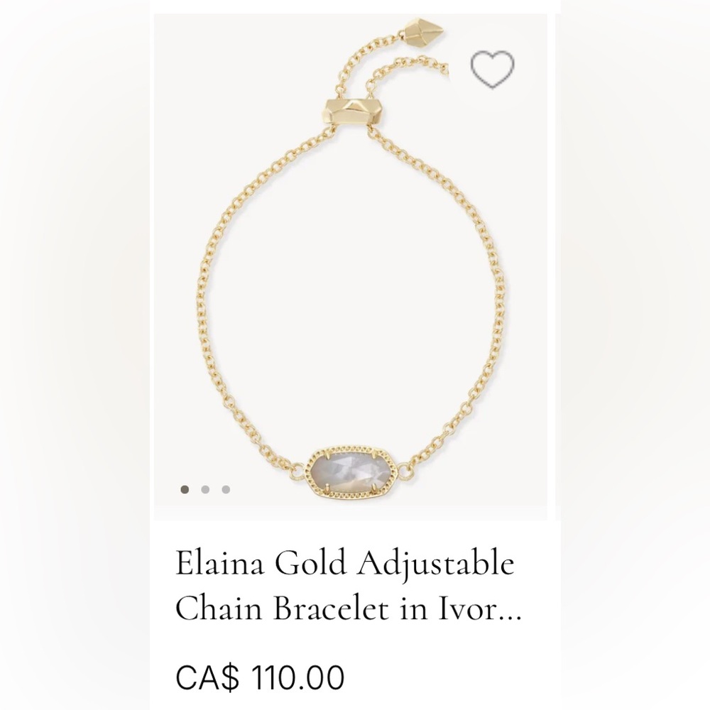 Kendra Scott - Elaina Gold Adjustable Chain Bracelet in Ivory Mother-of-Pearl - Picture 5 of 5